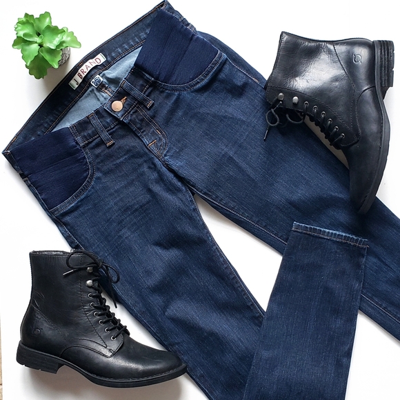 J Brand Mama J Maternity Jeans Dark Wash Side Panel Size 26 - Picture 1 of 9